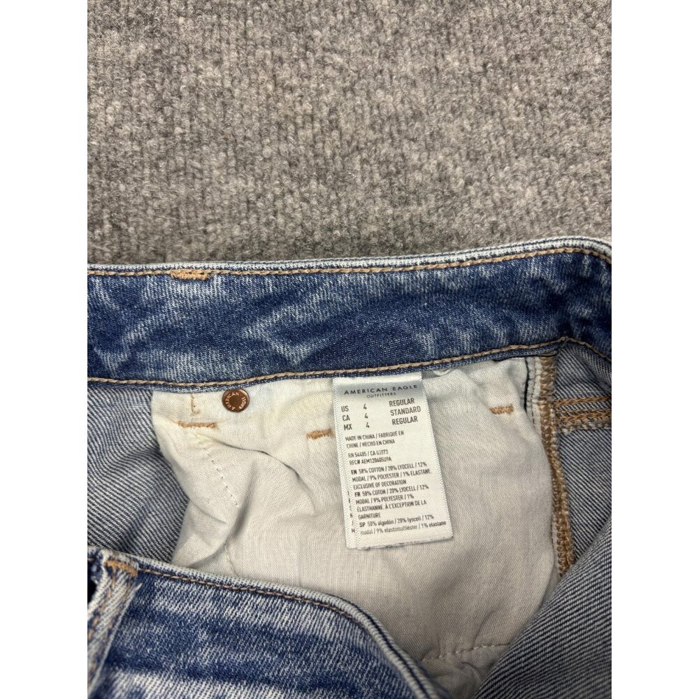American Eagle Jeans Womens 4 Blue Highest Rise Mom Jean Stretch Distressed - Picture 9 of 9